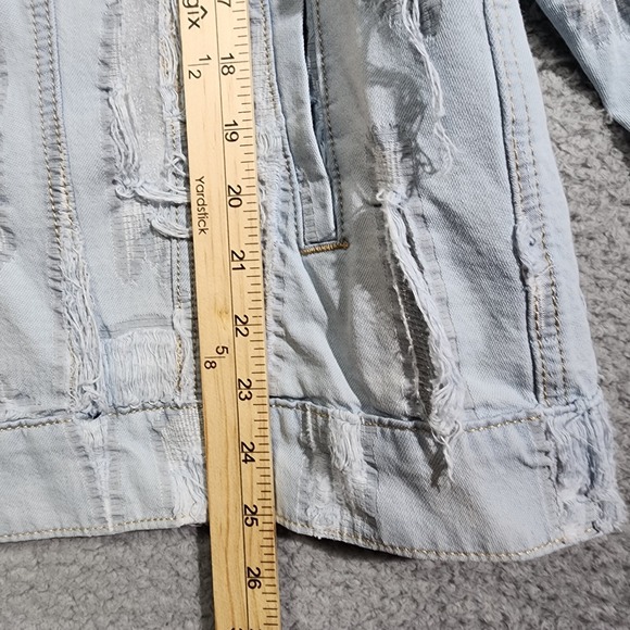 True Religion Denim Jacket‎ Womens Size Large Distressed NWT - Picture 4 of 7